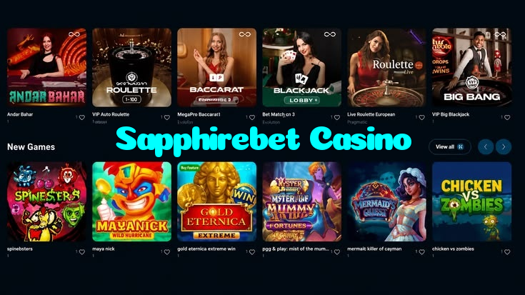 Sapphirebet Casino casino presented on mobile device in Pakistan with slots and live games